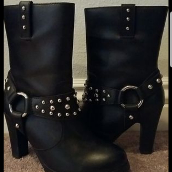 Black Boots with Silver Studs - Picture 3 of 5